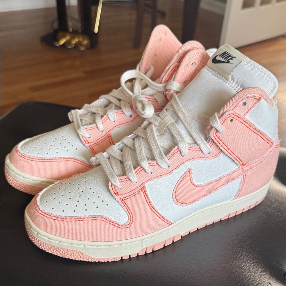 Nike Women's High-Top Sneakers - Coral and White